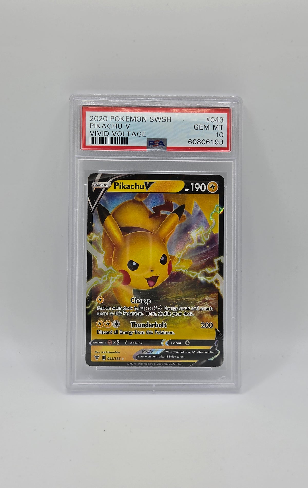 PIKACHU V 043 PSA 10