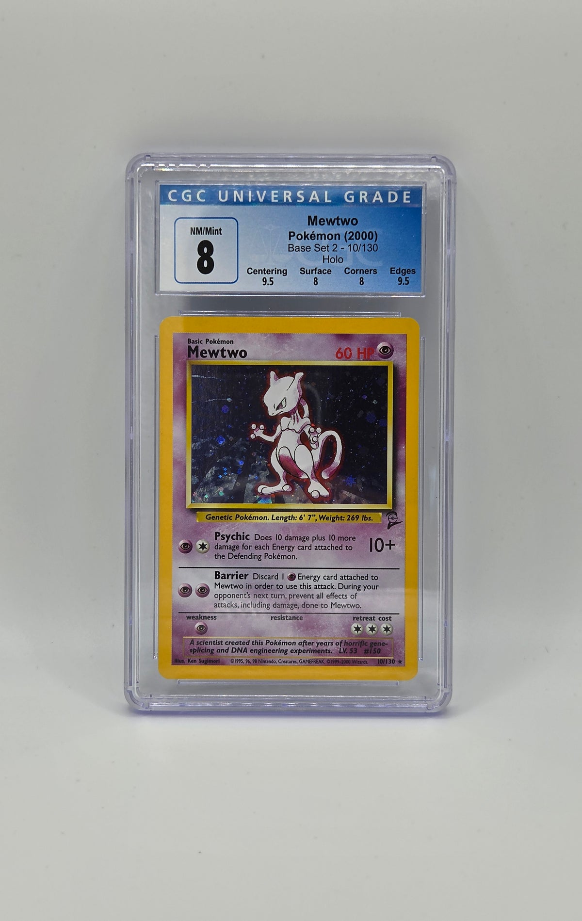 MEWTWO 10 BASE SET 2 CGC 8