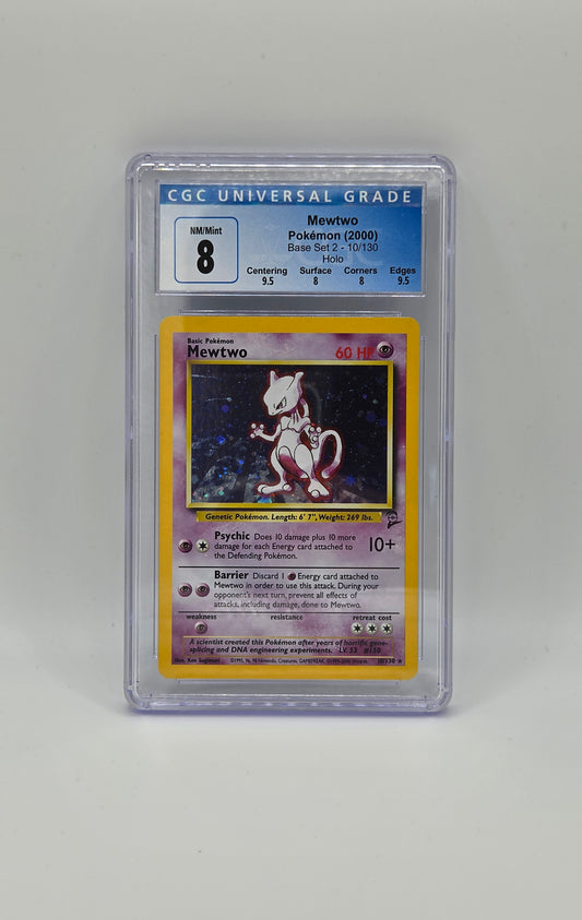 MEWTWO 10 BASE SET 2 CGC 8