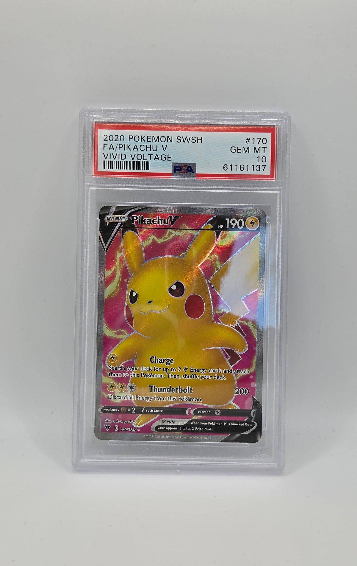 PIKACHU V 170 PSA 10